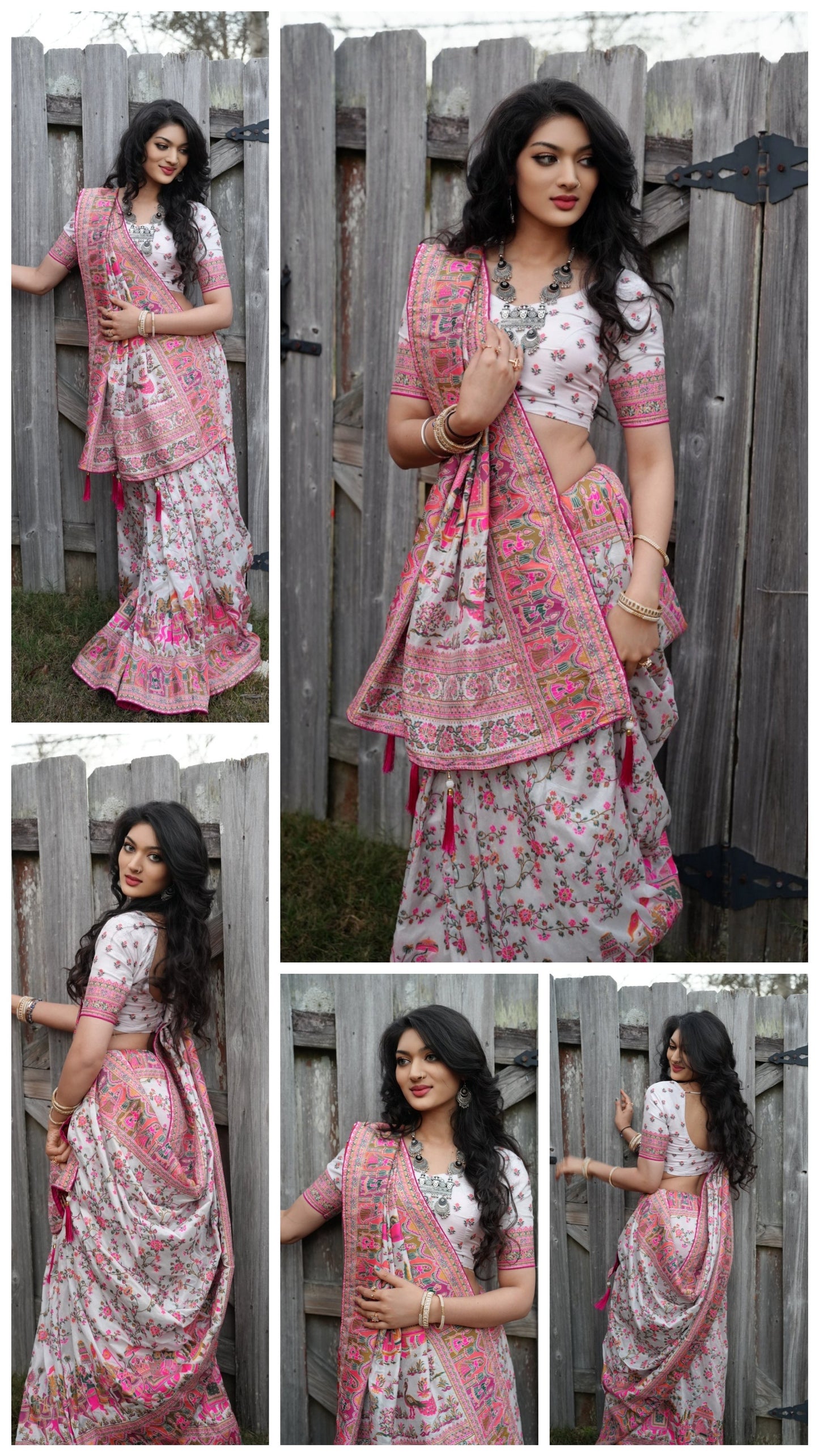 Rajwadi Pashmina Silk Saree