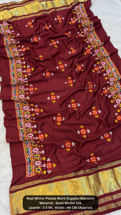 Real Mirror Patola Work Duppta (199+ Original Mirror)