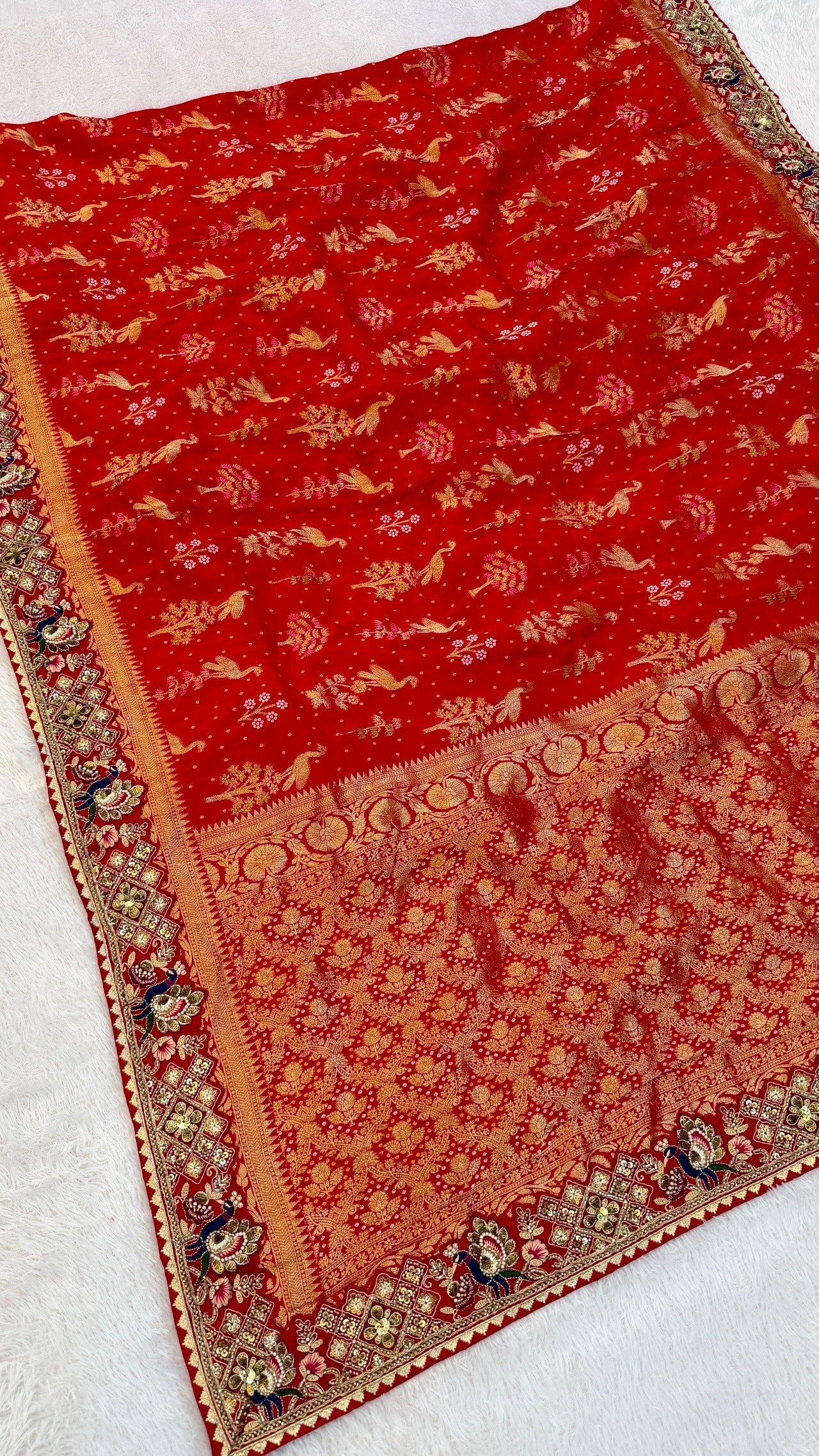 Laal Pari - The Handloom Atelier Handwork Saree (Mayur Vatika)