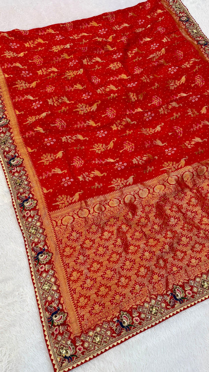 Laal Pari - The Handloom Atelier Handwork Saree (Mayur Vatika)