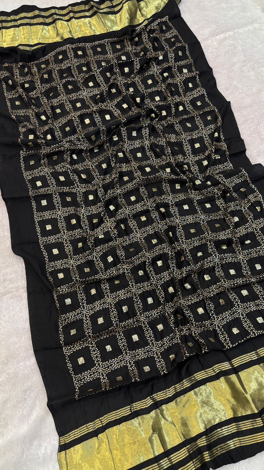 Sequence Work Duppta with Lagadi Patta (Black)