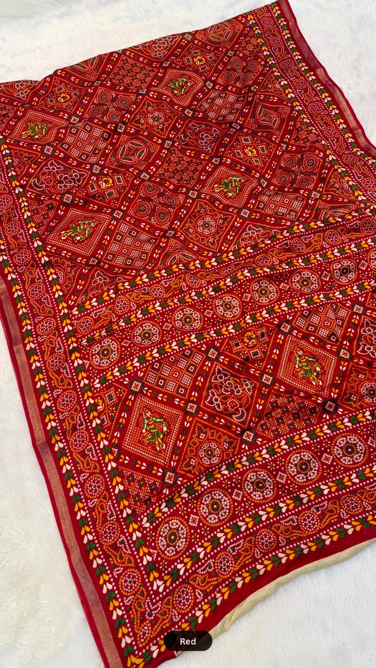 Vintage Bandhani X Mul Cotten Saree