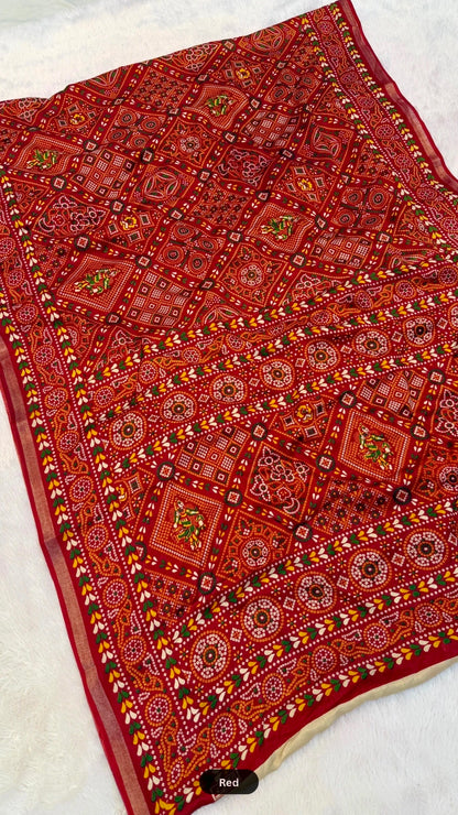 Vintage Bandhani X Mul Cotten Saree