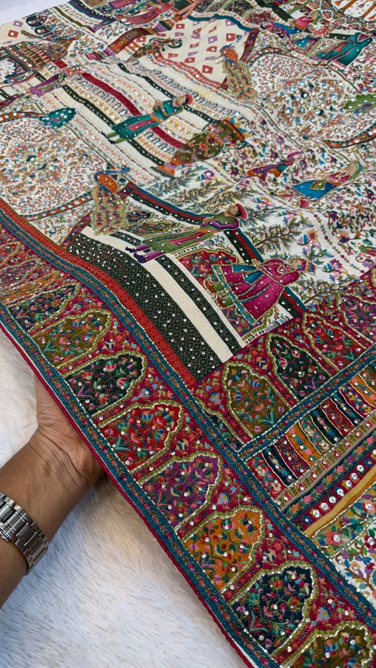 Pure Kalamkari Real Handwork Saree (6)