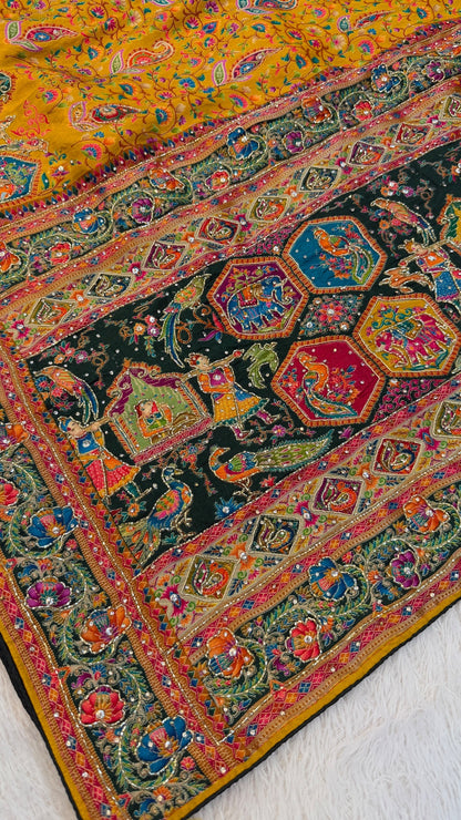 Pure Kalamkari Real Handwork Saree (7)