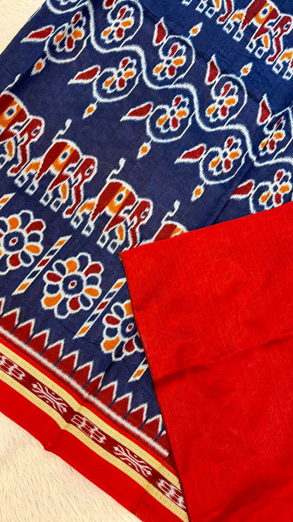 Ethnic Blue Patola Saree
