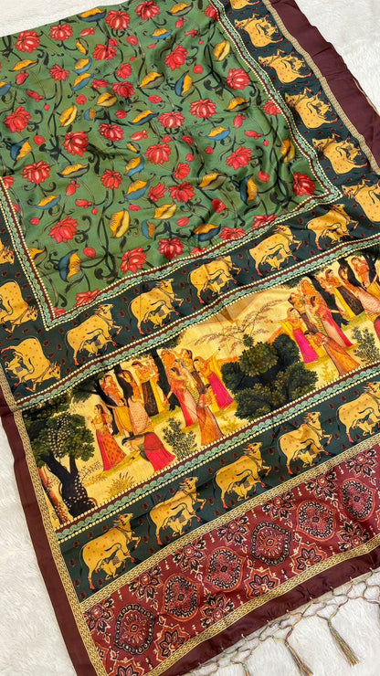 Tusser Silk Kalamkari Saree Vol.6