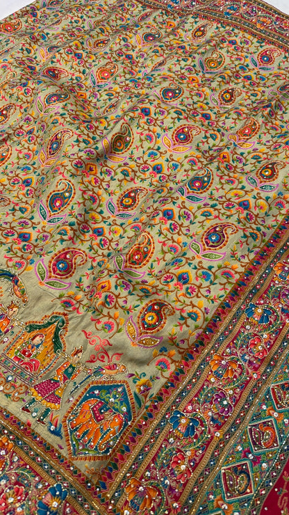 Pure Kalamkari Real Handwork Saree (8)