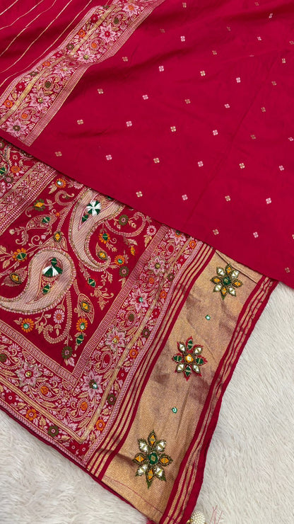 Antique Work, Marriage Season Saree (Rani)