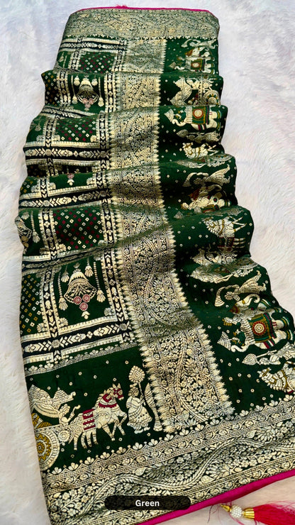 “राजशाही” Gharchola Saree (Dola Silk)