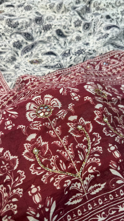 Kalamkari Sitara Work Saree
