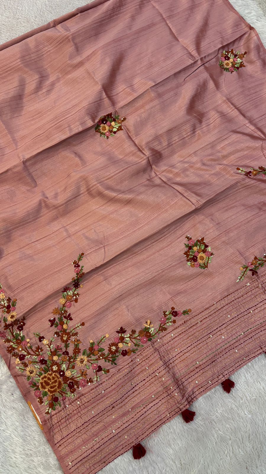 Hand Boutique French Knot Unn Work Saree (Vol.5)