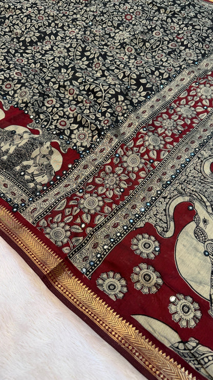 Pure Mul Cotten Mirror Saree