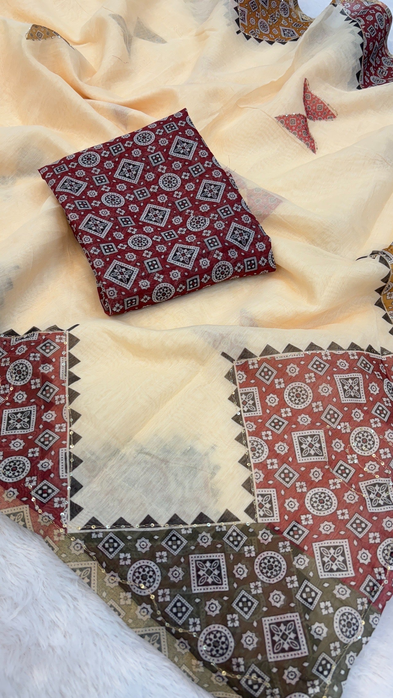 All New Digital Handpicked, Sequence Work Saree