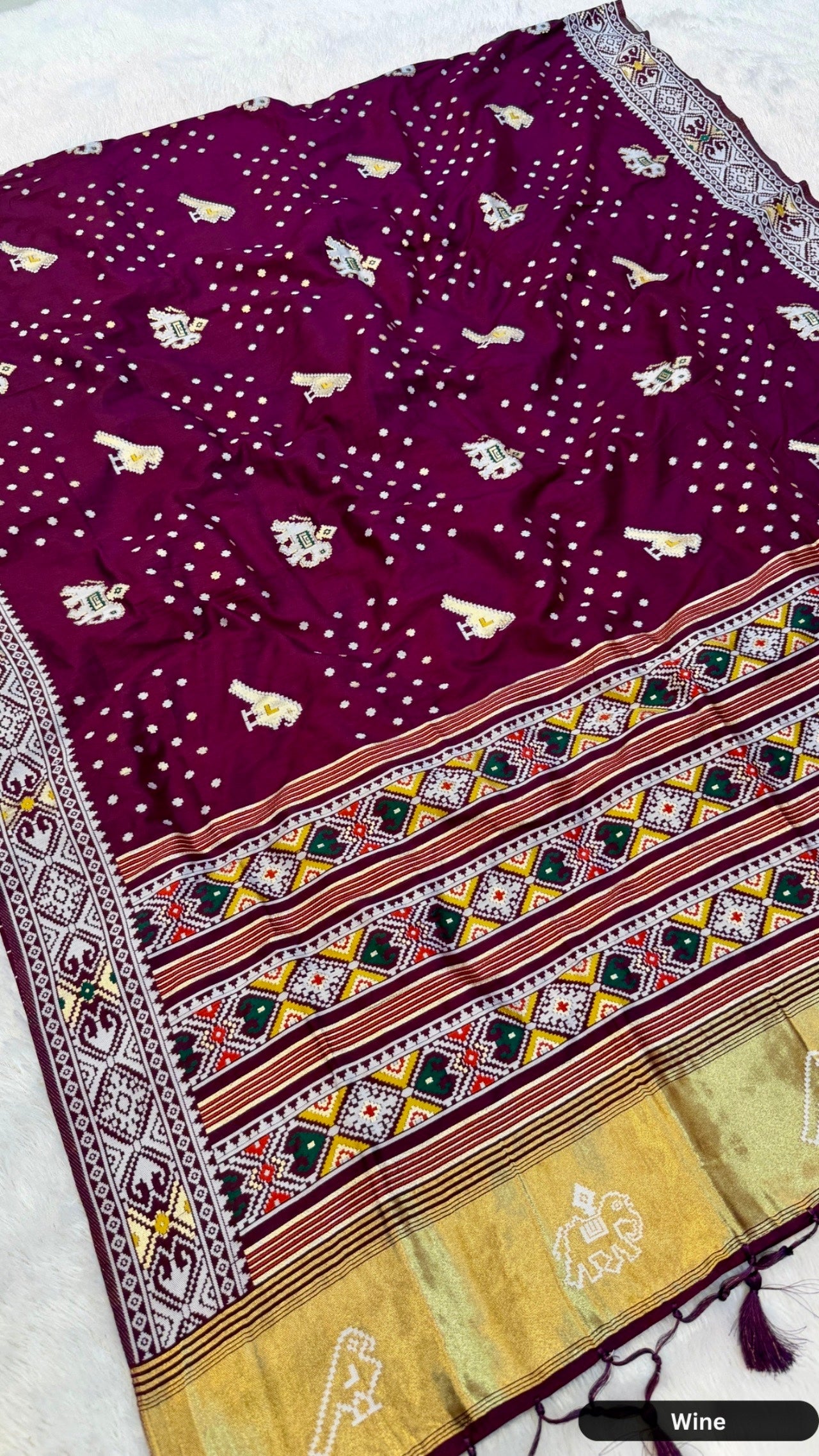 Weaving Patola Bandhej Saree (Lagadi Patta)