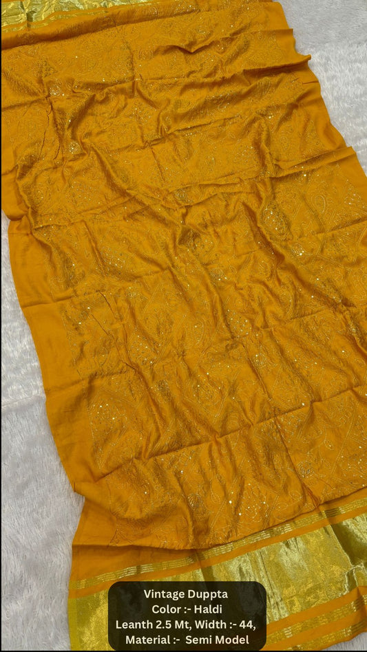 Semi Model, Vintage Duppta - Haldi