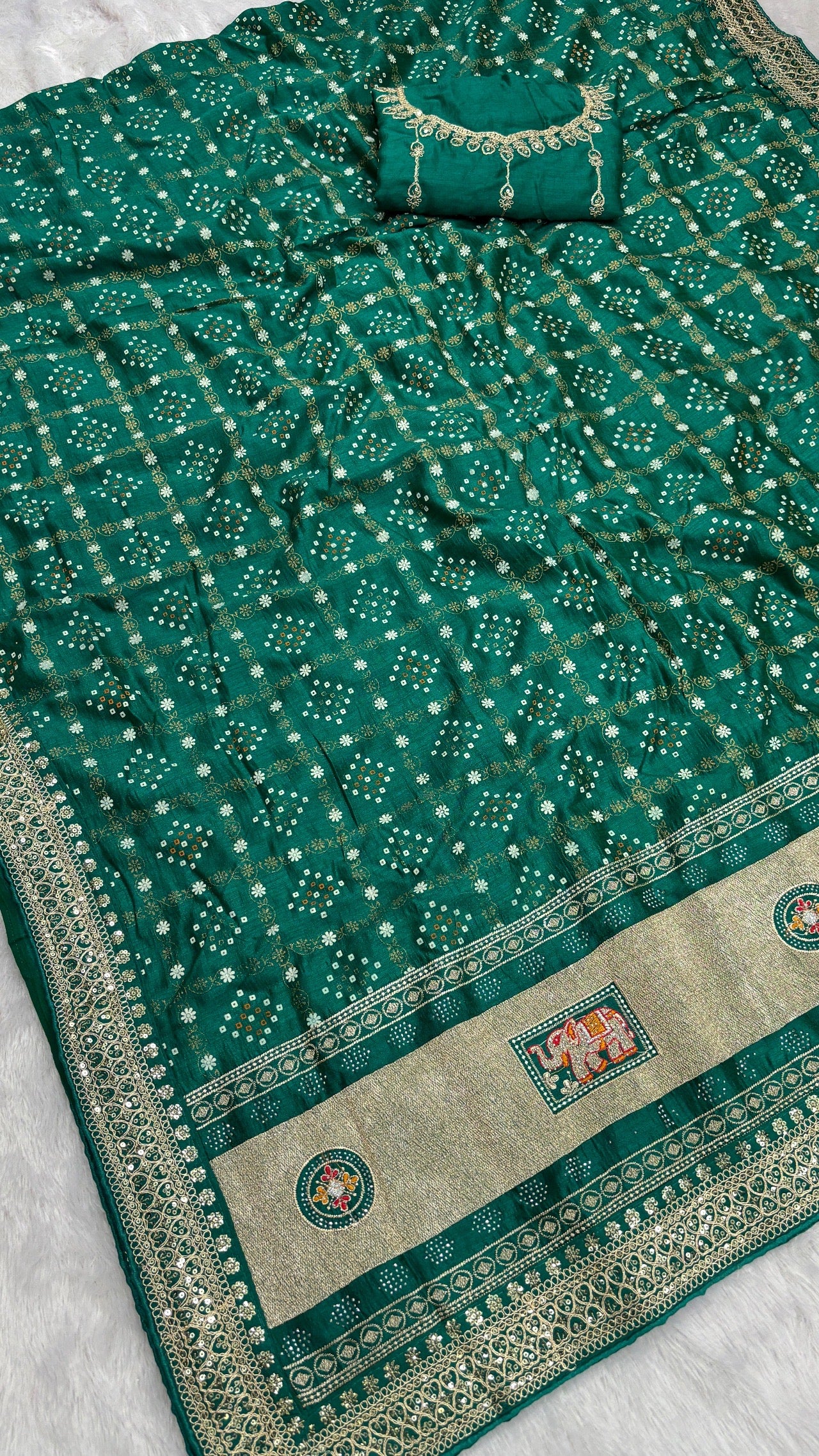 Wedding Special Rajwadi Gharchola Saree (Heavy Blouse) 2