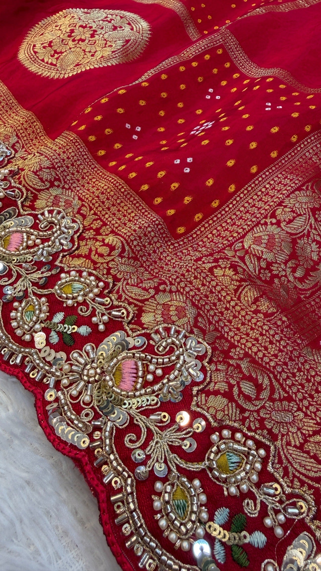 Laal Pari - The Handloom Atelier Handwork Saree
