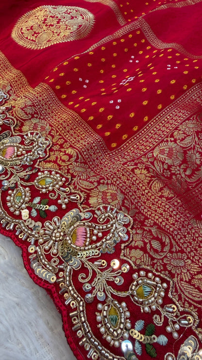 Laal Pari - The Handloom Atelier Handwork Saree