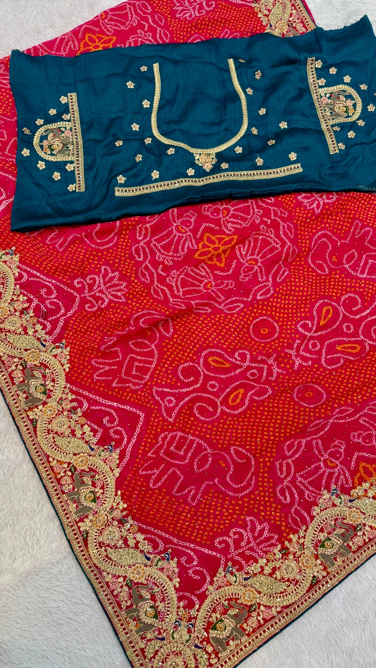 Premium Rajasthani Gharchola Bandhani Saree