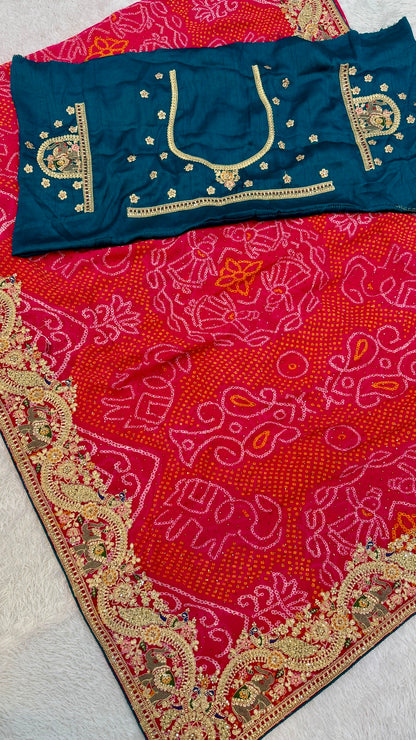 Premium Rajasthani Gharchola Bandhani Saree