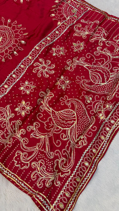 Royal Gottapatti Silk Bandhej Saree (RANI-VS)
