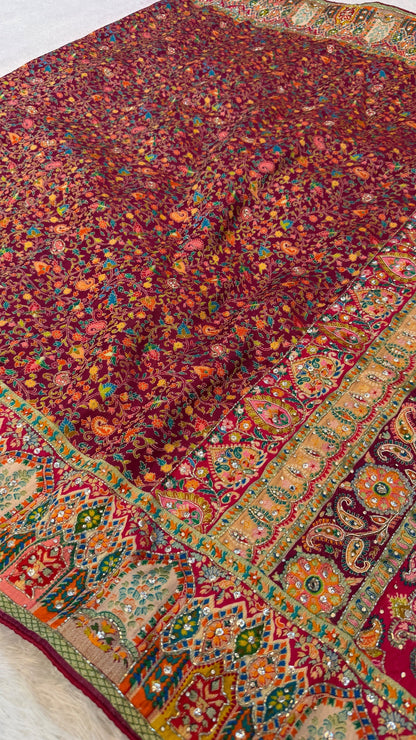 Pure Kalamkari Real Handwork Saree (5)