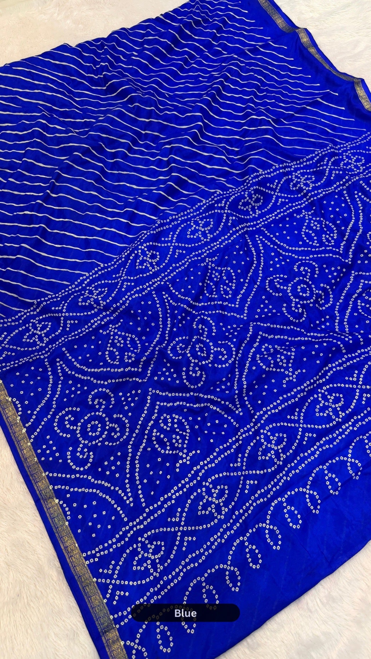 Art Silk Lehariya Bandhani Saree