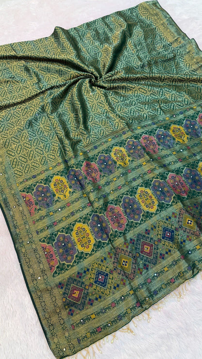 Timeless Kanjivaram Silk Saree (Mirror Work)