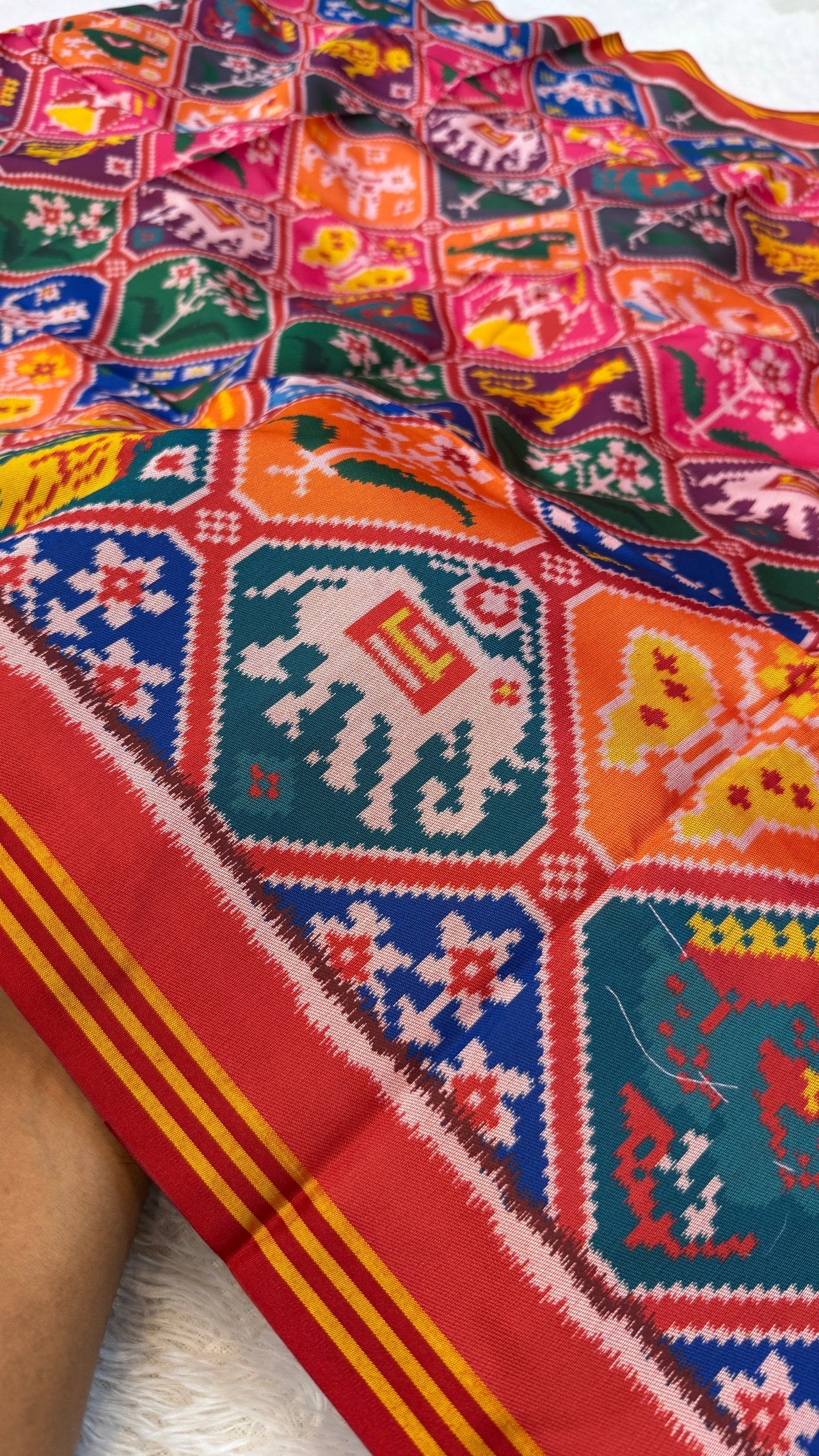 New Semi Ikkat Patola Saree with Beautiful Tussle Vol.4