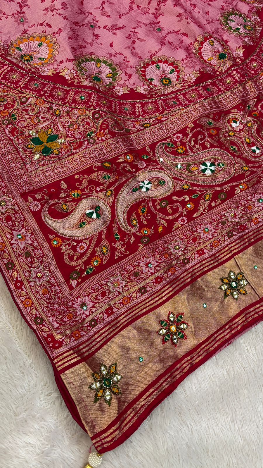 Antique Work, Marriage Season Saree (Rani)