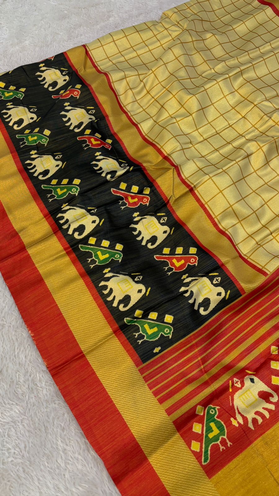 Golden Tissue Silk Patola Saree