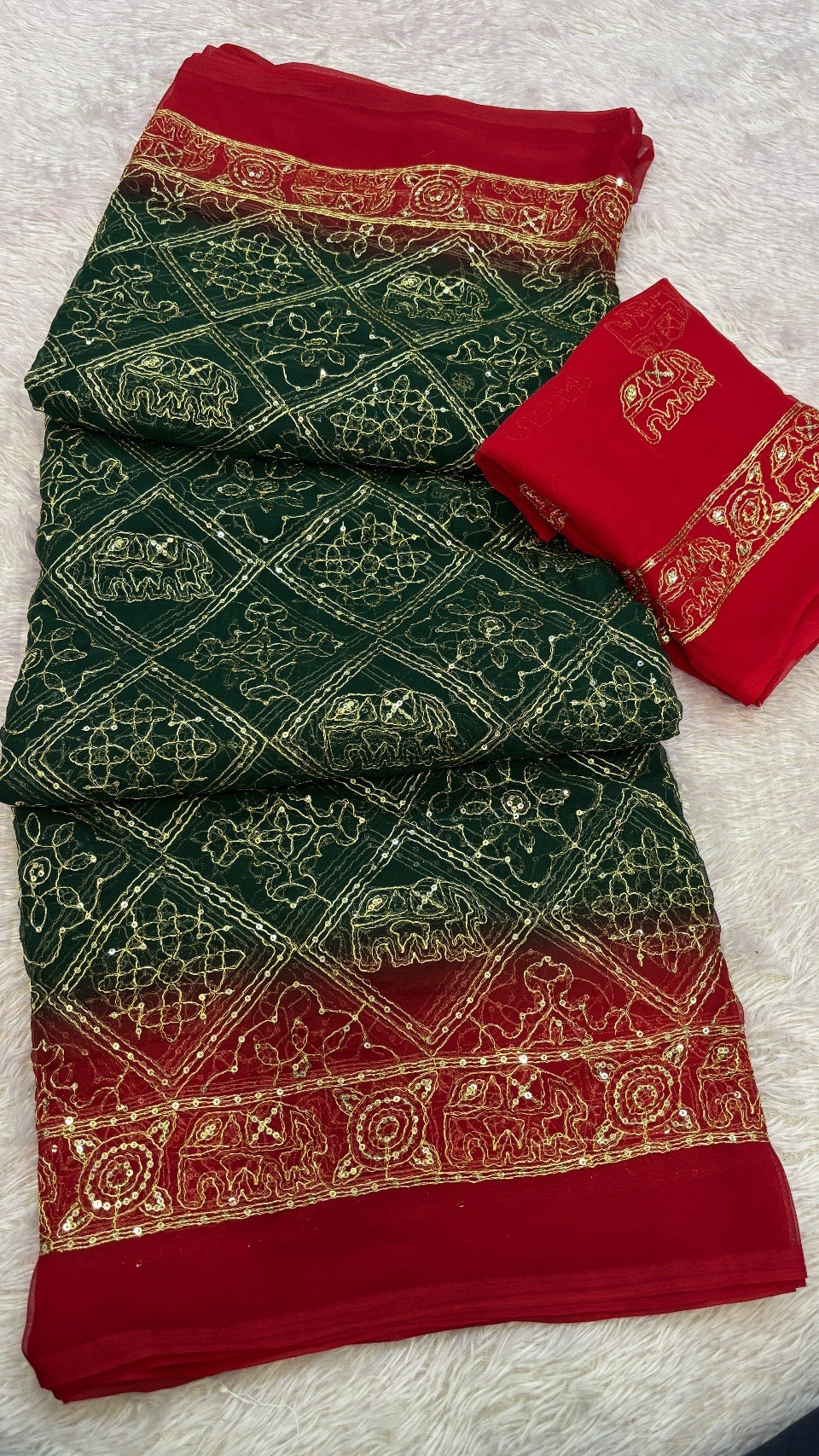 Heritage Gharchola Saree with Sequence Work