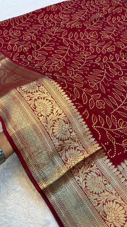 Banarasi Ambadal Bandhani Saree : VJ