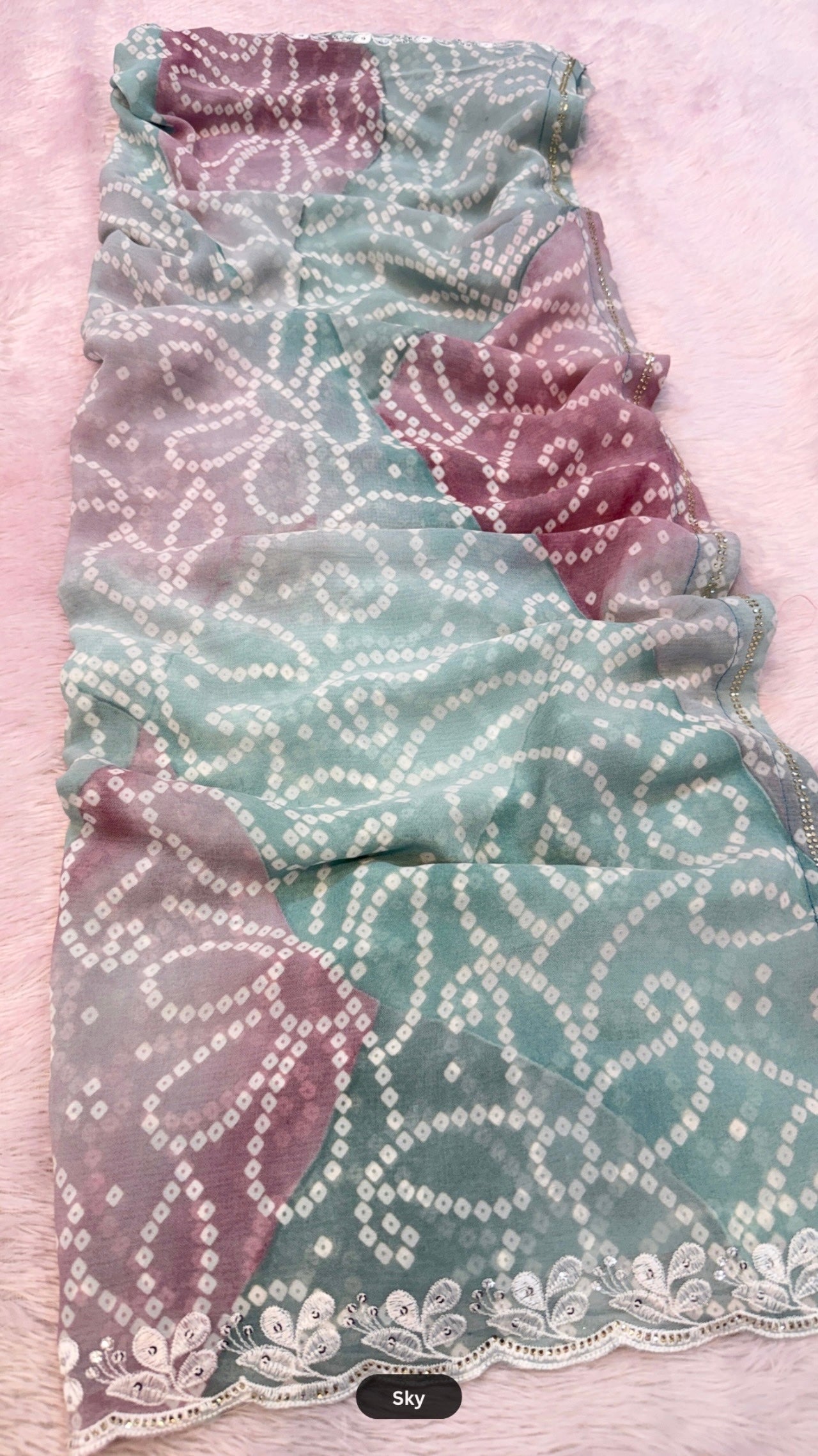 Bollywood Bandhani Saree (Pure Chiffon)