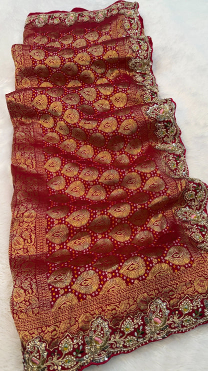 Laal Pari - The Handloom Atelier Handwork Saree