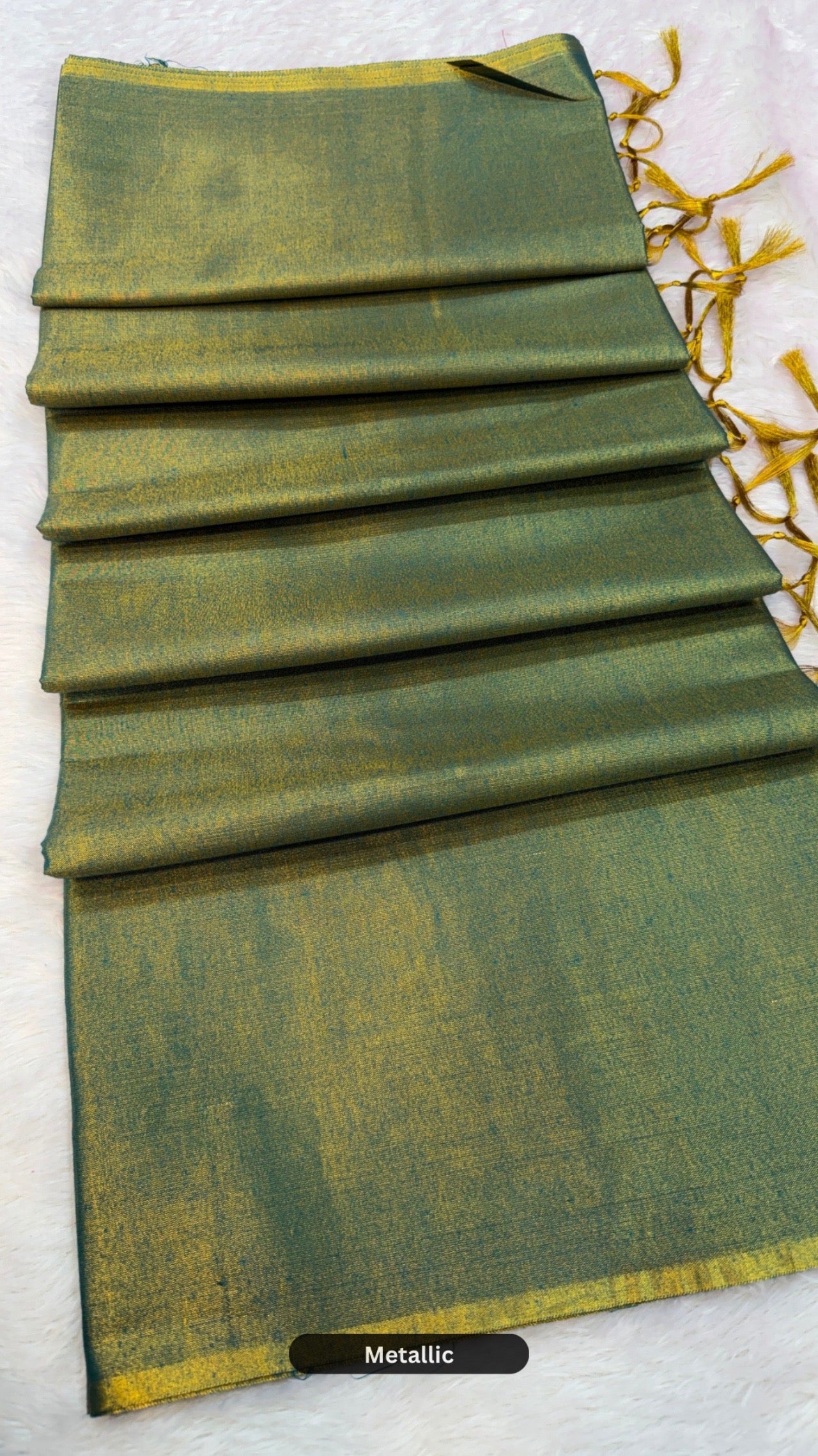 Plain Pure TISSUE Silk Saree