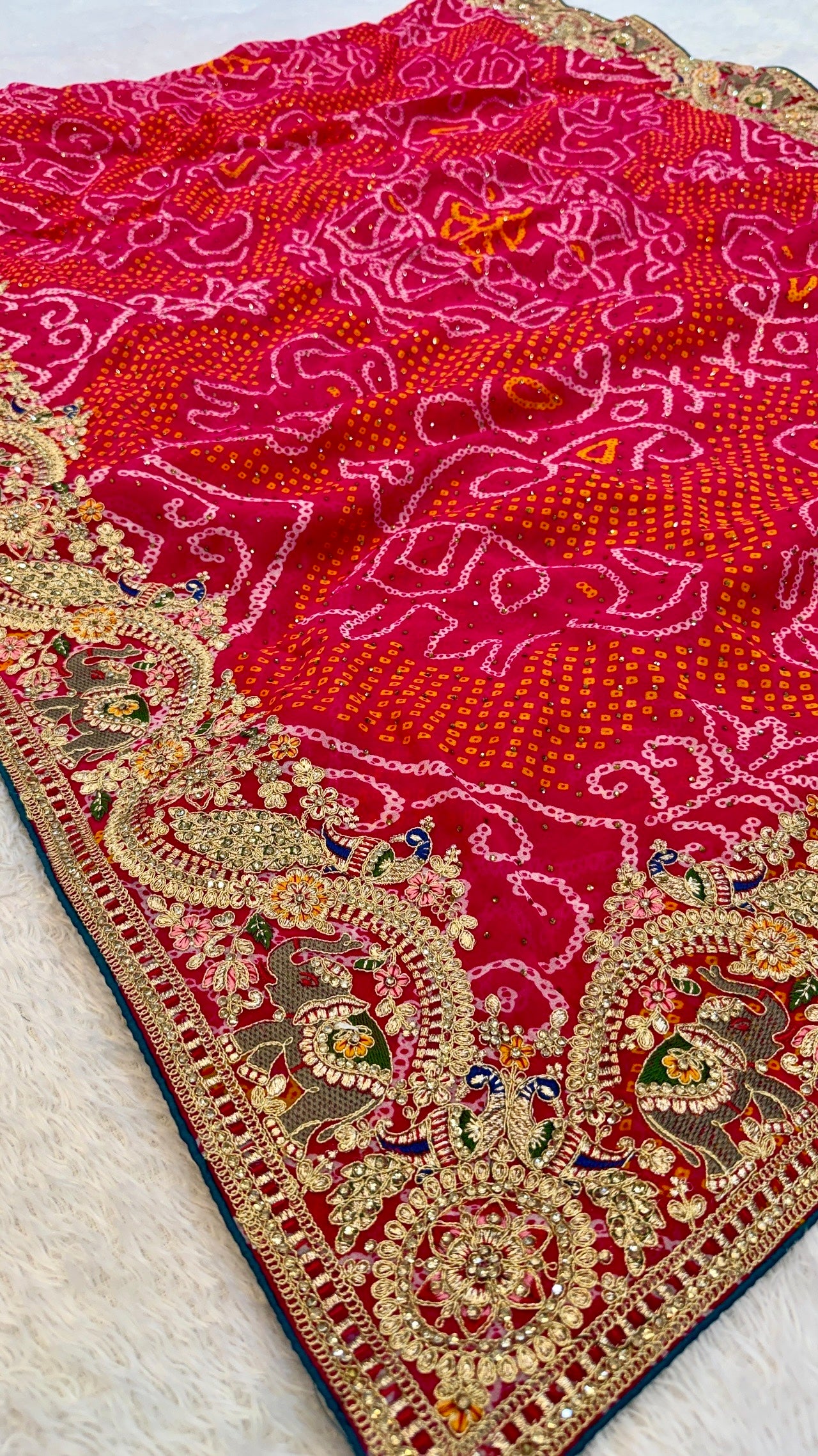 Premium Rajasthani Gharchola Bandhani Saree