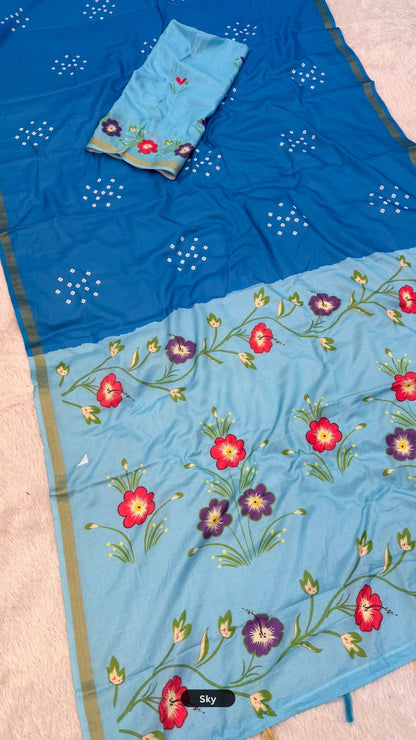 Floral Bandhani Saree - Special For Reseller