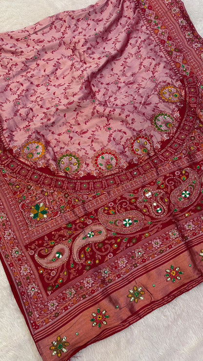 Antique Work, Marriage Season Saree (Cherry)