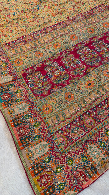 Pure Kalamkari Real Handwork Saree (2)