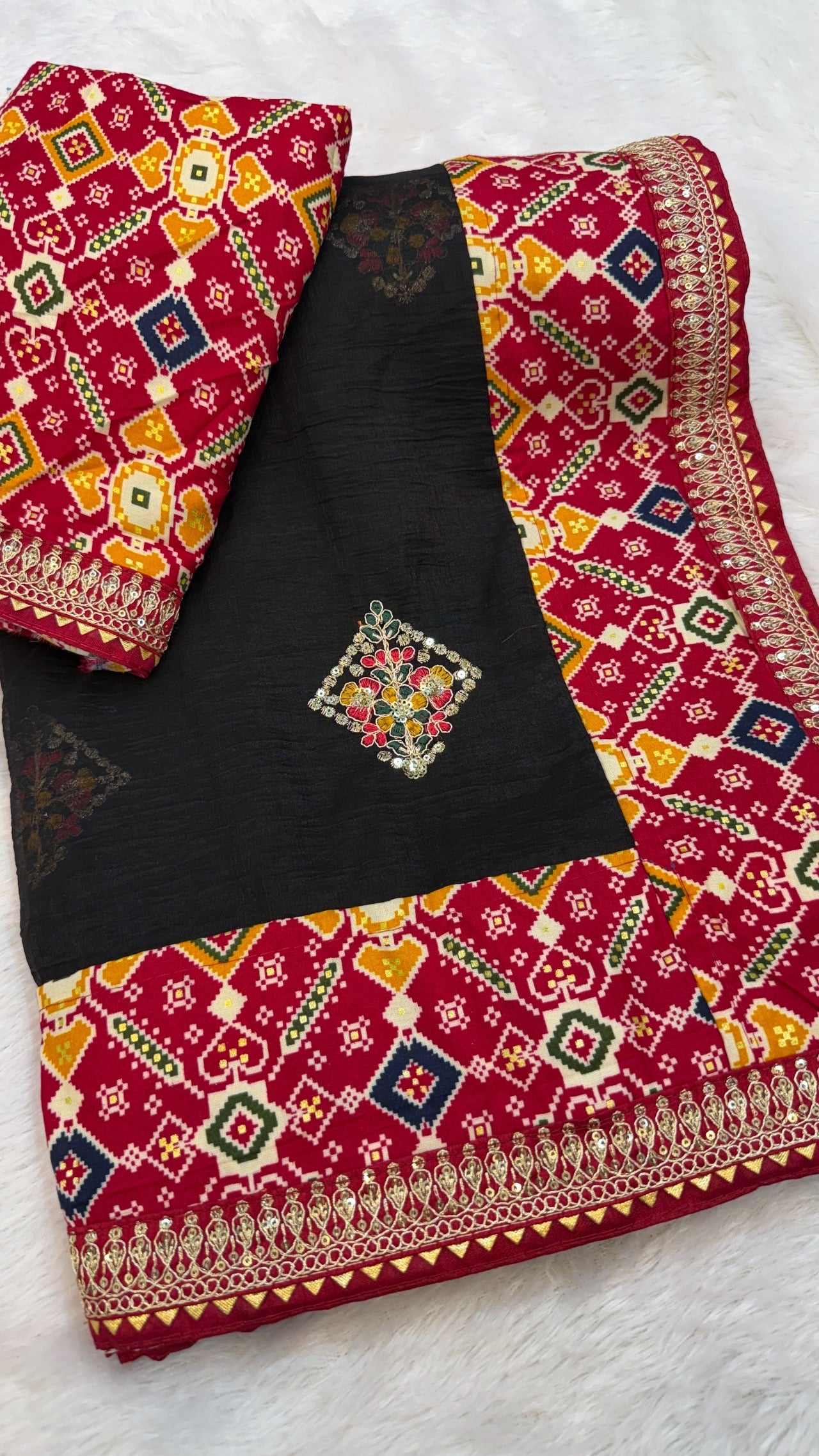 Kutchi Work Tissue Patola Saree KD