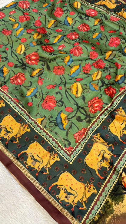 Tusser Silk Kalamkari Saree Vol.6