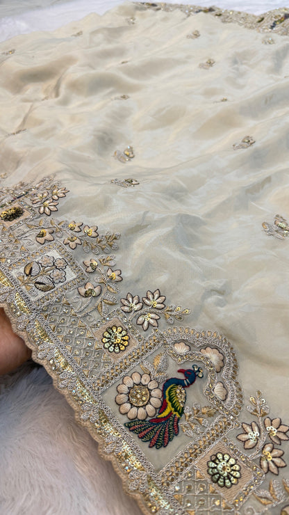 Shaan-E-Hindustan Limited Edition Saree! Peacock Border Vol.2
