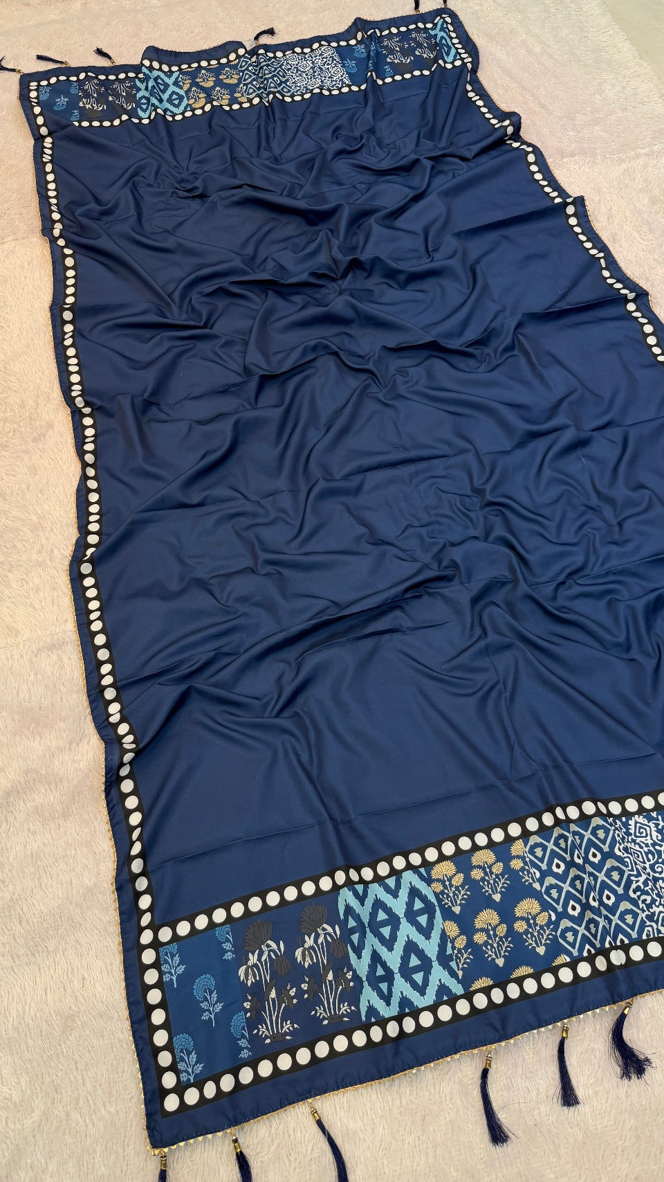 Dhabu Print Indigo Designe, 7 Meter Flare Lehanga Choli New