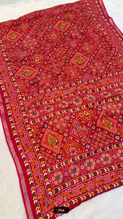 Vintage Bandhani X Mul Cotten Saree