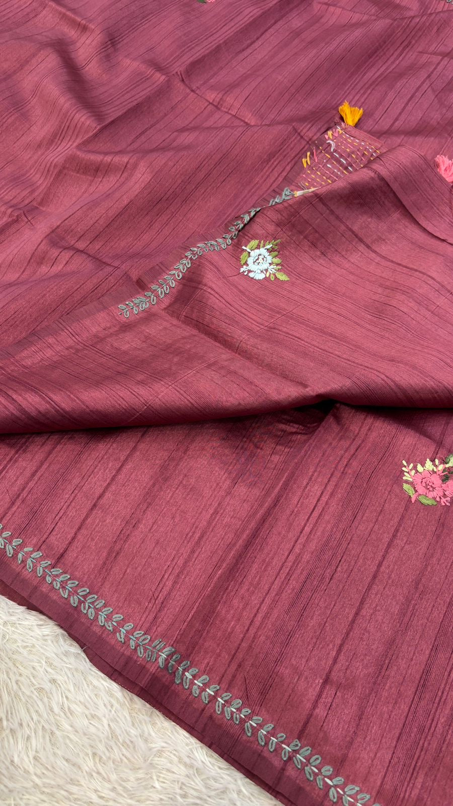 Hand Boutique French Knot Unn Work Saree (Vol.11)