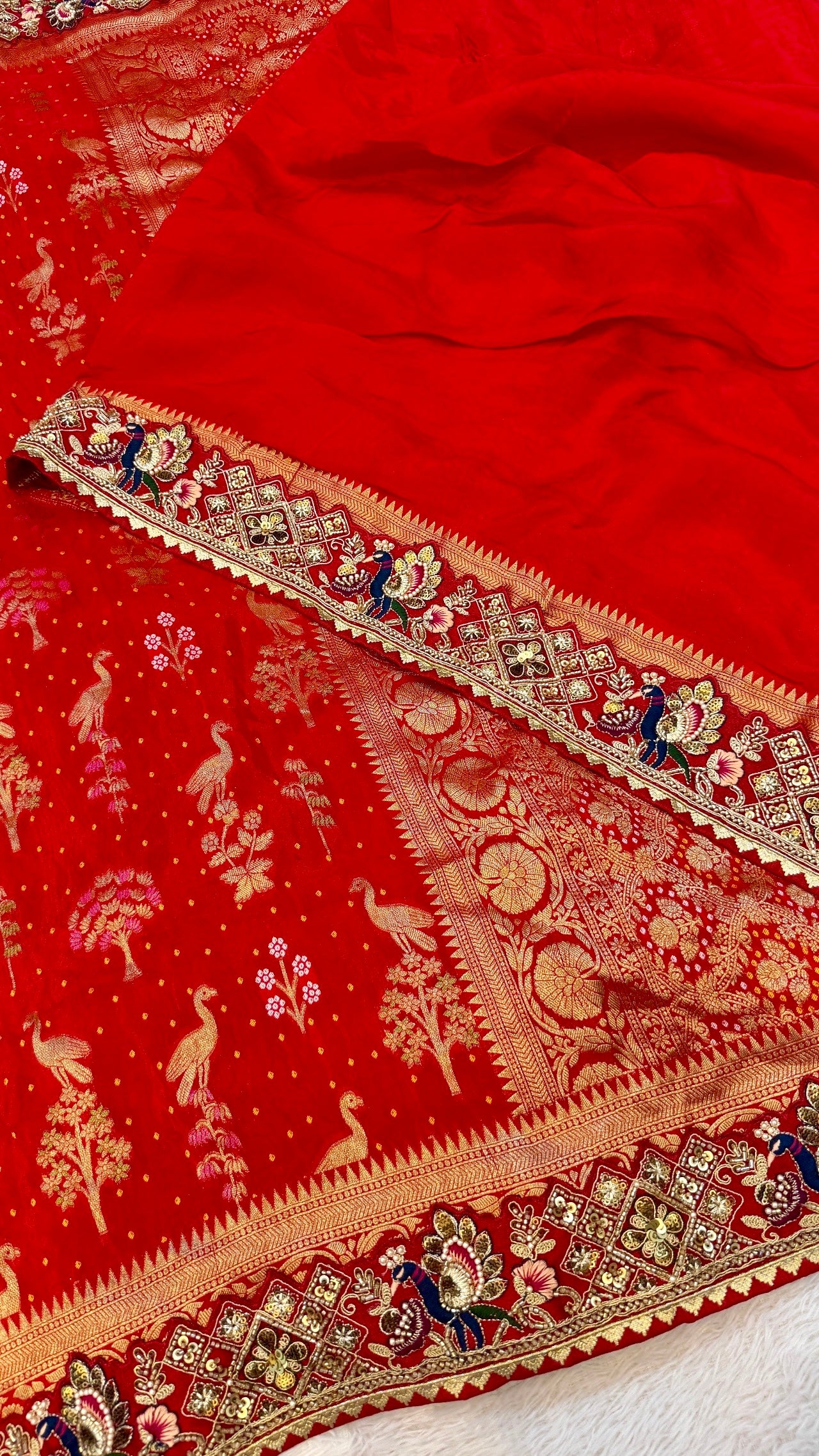 Laal Pari - The Handloom Atelier Handwork Saree (Mayur Vatika)