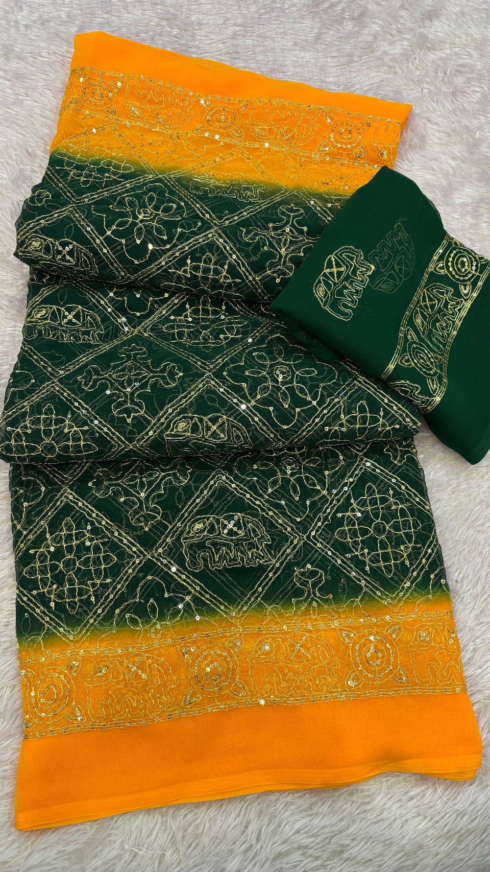 Heritage Gharchola Saree with Sequence Work