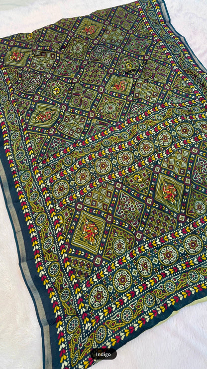 Vintage Bandhani X Mul Cotten Saree